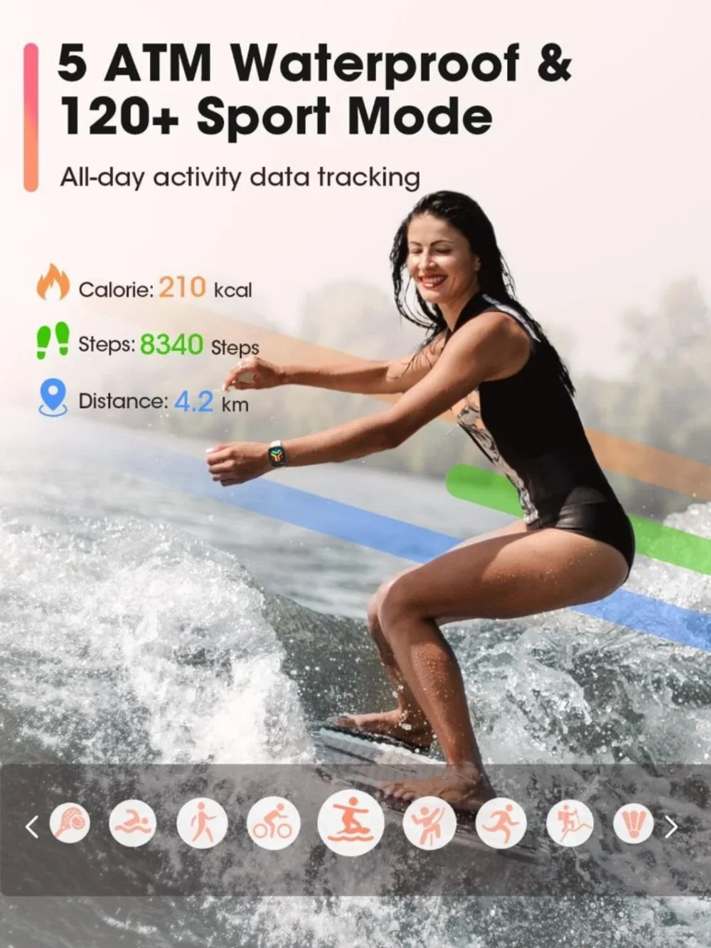 Fitness Smartwatch for Men & Women: 1.83” Tracker, Bluetooth Call, Heart Rate